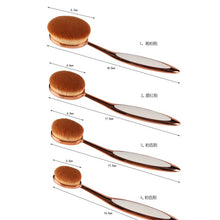 Rose Gold 10pcs Tooth Brush Shape Oval Makeup Brush Set MULTIPURPOSE Professional Foundation Powder Brush Kit Makeup Tools TIML66