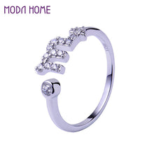 sterling silver rings for women men lovers 12 zodiac star signs horoscope shaped adjustable open ring jewelry TIML66