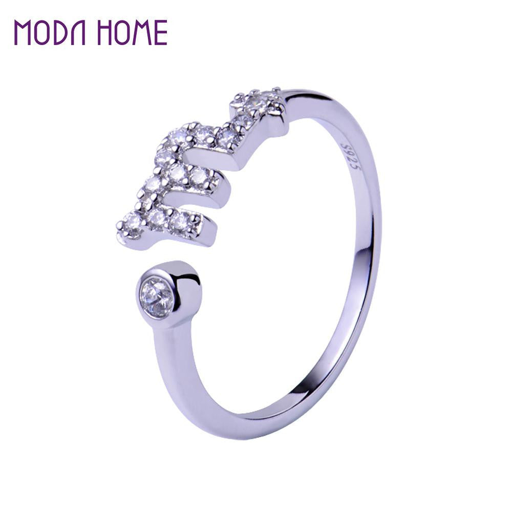 sterling silver rings for women men lovers 12 zodiac star signs horoscope shaped adjustable open ring jewelry TIML66