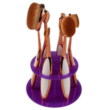 acrylic makeup brush holder stand drying brush cosmetic shelf rack toothbrush  hole oval makeup brush organizer TIML66