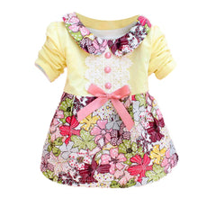 All Season Long Sleeve Doll Collar Baby Girls Dress 0-24Months Infant Floral Lace Bow Clothes Dresses TIML66