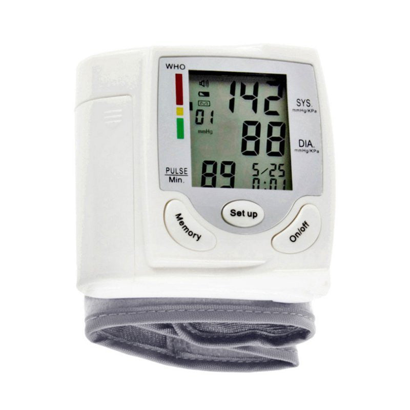 Automatic Digital Wrist Cuff Blood Pressure Monitor Arm Meter Pulse Sphygmomanometer Heart Beat Meter PY7 TIML66