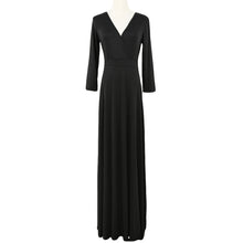 women maxi dress v neck three quarter sleeve dress solidcolor plus size dress elegant dress TIML66