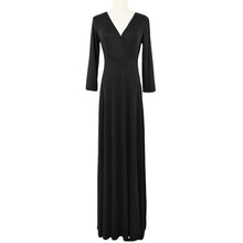 Women Maxi Dress V Neck Three Quarter Sleeve Dress Solid Color Plus Size Dress Elegant Dress TIML66 TIML66