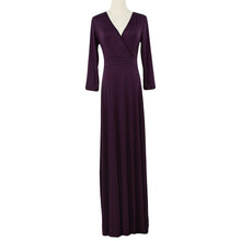 Women Maxi Dress V Neck Three Quarter Sleeve Dress Solid Color Plus Size Dress Elegant Dress TIML66 TIML66