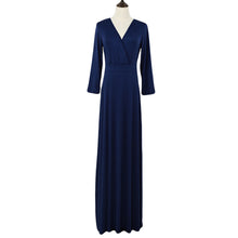 women maxi dress v neck three quarter sleeve dress solidcolor plus size dress elegant dress TIML66
