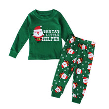 2pcs kids clothing set cotton long sleeve children santa print suit clothes sets 2~7 years TIML66