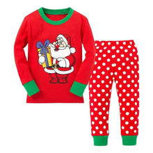 2pcs kids clothing set cotton long sleeve children santa print suit clothes sets 2~7 years TIML66