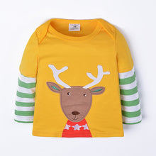 Cute Baby Boys Girl Long Sleeve Cotton Striped T shirts Children T-shirt Kids Infant Clothing Christmas Gifts TIML66