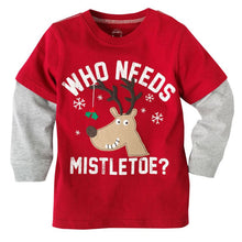 Cute Baby Boys Girl Long Sleeve Cotton Striped T shirts Children T-shirt Kids Infant Clothing Christmas Gifts TIML66