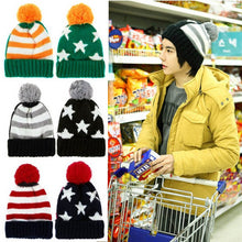men women knitted hats american flag star stripes bobble beanie ski hat thick cap unisex headwear TIML66