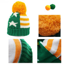 Men Women Knitted Hats American Flag Star Stripes Bobble Beanie Ski Hat Thick Cap Headwear TIML66 TIML66