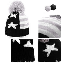 Men Women Knitted Hats American Flag Star Stripes Bobble Beanie Ski Hat Thick Cap Headwear TIML66 TIML66