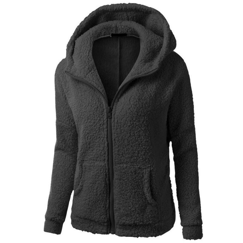 women fleece jackets casual hoodies sweaters warm soft coat sweatshirts clothes TIML66