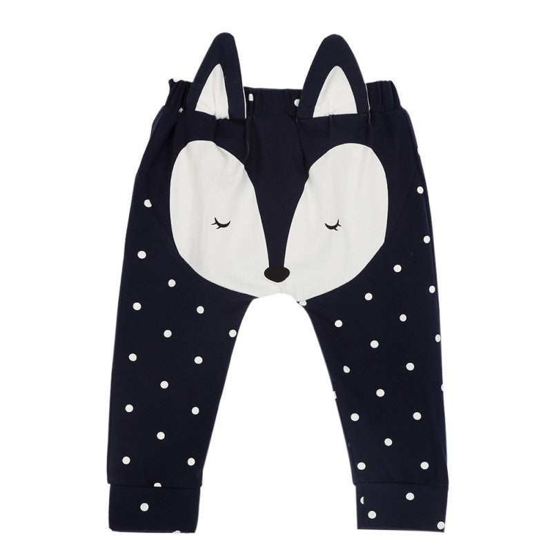 Baby Boys Girls Pants Children's Cotton Clothing Baby Fox Pattern Long Trousers Girl Boy Harem Pants Kids Clothes TIML66