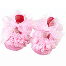 baby girls first walkers pink flowers laceborn baby shoes soft sole 2 colors TIML66
