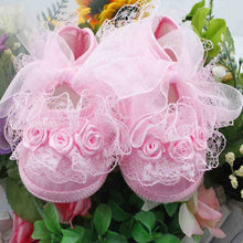 baby girls first walkers pink flowers laceborn baby shoes soft sole 2 colors TIML66