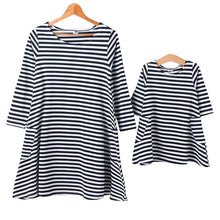 Baby & Mom Family Matching Outfits Dress Kids Pajamas Stripe Three Quater Sleeve Mother and Child Clothing TIML66