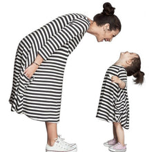 baby mom family matching outfits dress women kids pajamas stripe three quater sleeve mother and child clothing TIML66