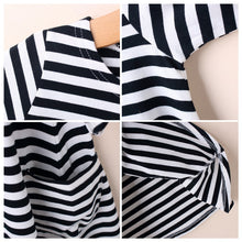 baby mom family matching outfits dress women kids pajamas stripe three quater sleeve mother and child clothing TIML66