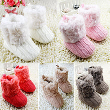 baby shoes infants crochet knit fleece boots wool snow crib shoes boy girl booties TIML66