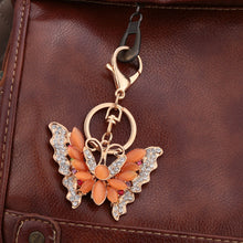 beautiful multicolorcrystal rhinestone opal butterfly pendant key ring women jewelry key chain for purse handbag TIML66