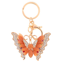 Beautiful Multi Color Crystal Rhinestone Opal Butterfly Pendant Key Ring Women Jewelry Key Chain for Purse Handbag TIML66 TIML66