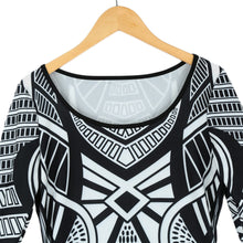 Big Discount Women Bodycon Dress Geometry Print O Neck Three Quarter Sleeve MinI Dresses Club Dress Black TIML66 TIML66