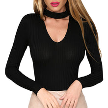 Black Women Halter Bodysuit Ribbed Long Sleeve Rompers Slim Knitted Short Rompers Jumpsuits Playsuit Sexy Overalls  TIML66 TIML66