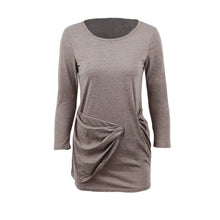 bodycon women sexy dress round neck 3/4 sleeve twist front night club mini party dresses plus size vestidos coffee TIML66