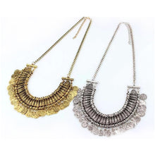 Bohemia Style Necklace Ethnic Vintage Retro Coin Tassels Necklace Choker Bib Jewelry Girl TIML66 TIML66