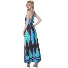 Boho Vintage Geometric Print Women Maxi Dress V Neck Sleeveless Side Split Beach Long Dress Plus Size Sexy Ladies Dress Vestidos TIML66 TIML66