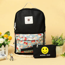 canvas women backpack big capacity travel smiley school bags for teenagers cartoon backpack for girls mochilas escolar TIML66
