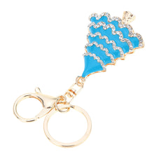 design christmas tree couple keychain retro hollow out rhinestone key ring holder jewelry TIML66