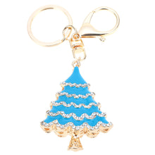 Christmas Tree Couple Keychain Retro Hollow Out Rhinestone Key Ring Holder Jewelry TIML66 TIML66