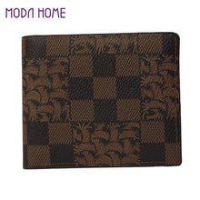 mens leather wallet hasp design pu wallets with coin pocket purse plaid print multifunctional portemonnee TIML66
