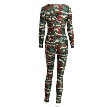 Sexy Outfits Women Jumpsuit Camouflage Print V Neck Long Sleeve Bodycon Playsuit Rompers Army Green Catsuit TIML66 TIML66