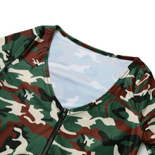 sexy outfits women jumpsuit camouflage print v neck long sleeve bodycon playsuit rompers army green catsuit TIML66