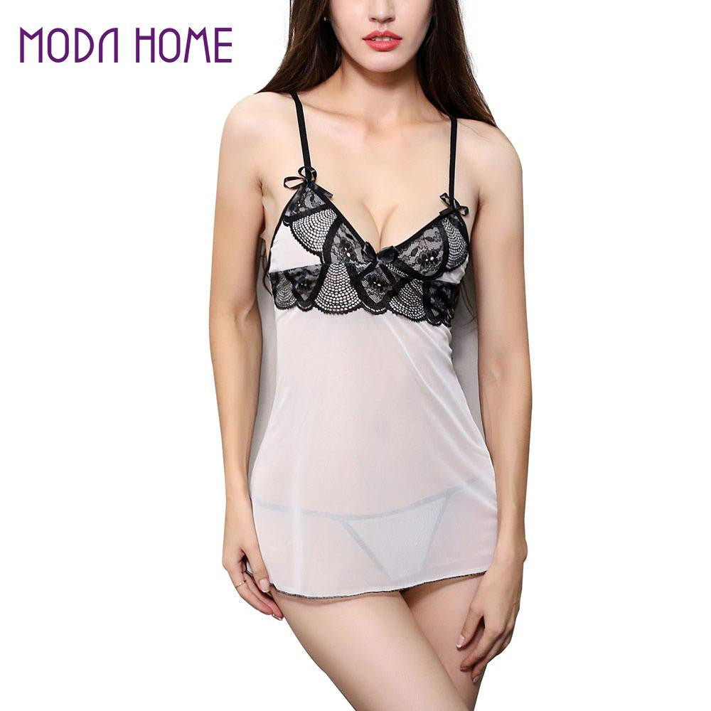 Sexy Women Lingerie Nightwear Sheer Sleepwear G-string Women Nightdress Thongs Women See Through Underwear TIML66 TIML66
