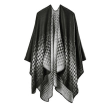 women scarf faux cashmere pashmina houndstooth double sided print vintage scarves long thick warm shawl poncho TIML66