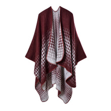 women scarf faux cashmere pashmina houndstooth double sided print vintage scarves long thick warm shawl poncho TIML66