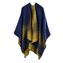 women scarf faux cashmere pashmina houndstooth double sided print vintage scarves long thick warm shawl poncho TIML66