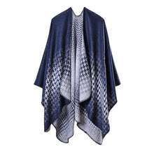 women scarf faux cashmere pashmina houndstooth double sided print vintage scarves long thick warm shawl poncho TIML66