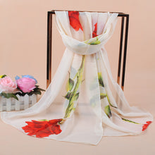 women chiffon scarf shawl special print contrastcolor soft smooth scarf long silk scarves thin pashmina ladies foulard TIML66