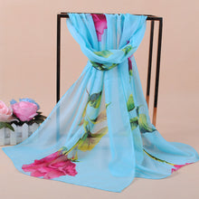 women chiffon scarf shawl special print contrastcolor soft smooth scarf long silk scarves thin pashmina ladies foulard TIML66