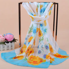 Women Chiffon Scarf Shawl Special Print Contrast Color Soft Smooth Scarf Long Silk Scarves Thin Pashmina Ladies Foulard TIML66 TIML66