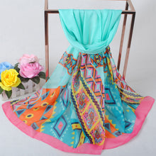 Women Chiffon Scarf Shawl Special Print Contrast Color Soft Smooth Scarf Long Silk Scarves Thin Pashmina Ladies Foulard TIML66 TIML66