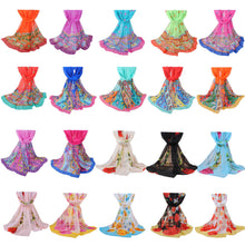 women chiffon scarf shawl special print contrastcolor soft smooth scarf long silk scarves thin pashmina ladies foulard TIML66