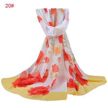 Women Chiffon Scarf Shawl Special Print Contrast Color Soft Smooth Scarf Long Silk Scarves Thin Pashmina Ladies Foulard TIML66 TIML66