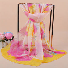 women chiffon scarf shawl special print contrastcolor soft smooth scarf long silk scarves thin pashmina ladies foulard TIML66